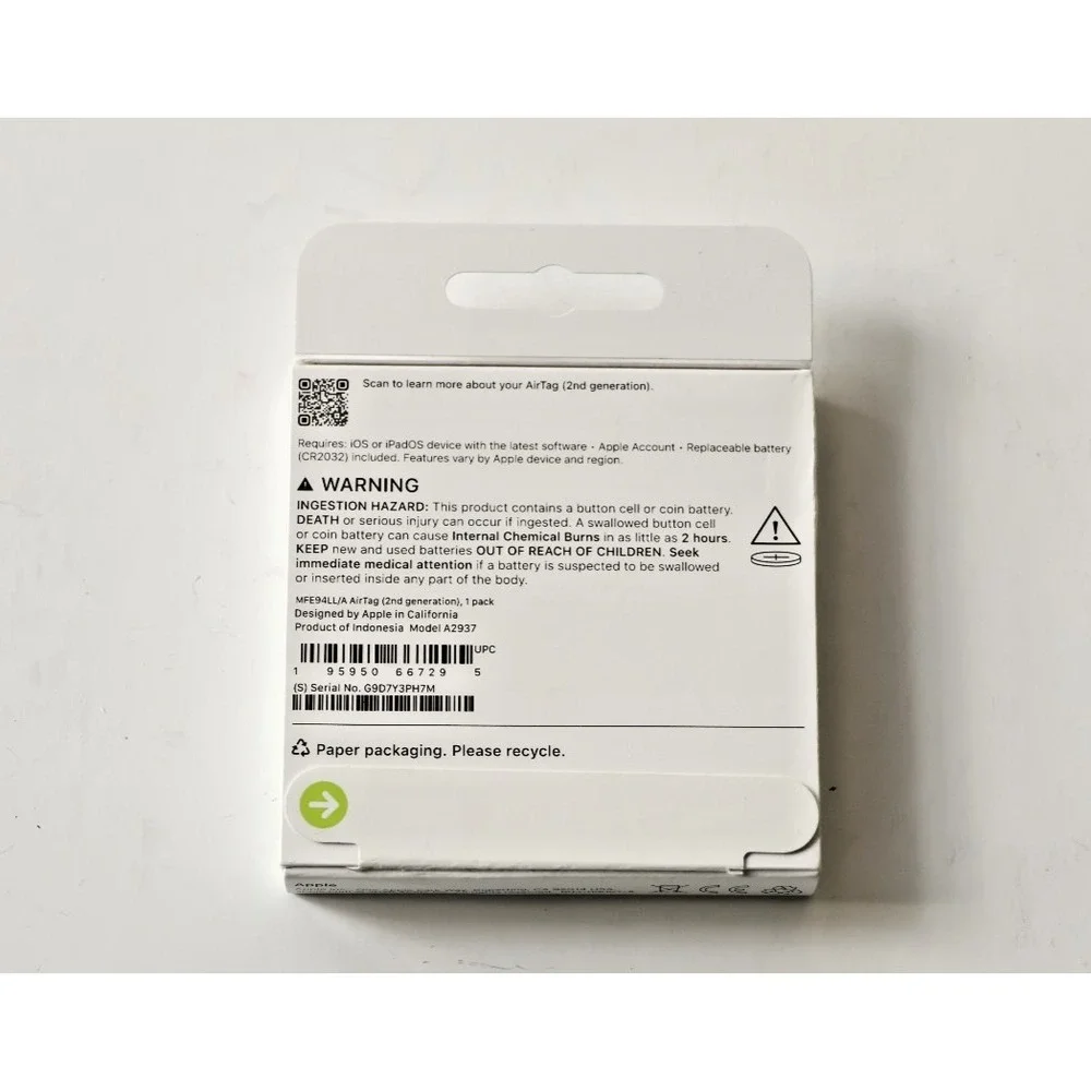 Apple AirTag Bluetooth Tracker - Silver (MX532AM/A)